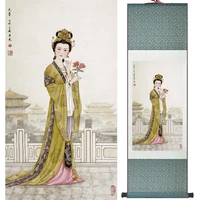 portrait painting home office decoration chinese scroll painting women art painting ltw2017112412