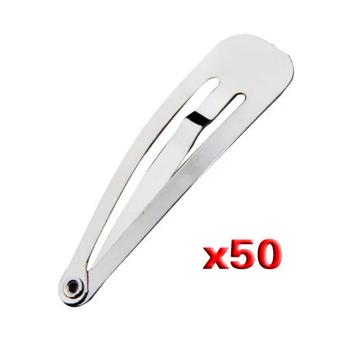 Горячая распродажа 50 серебряных зажимов для волос 40 мм ручной бант |