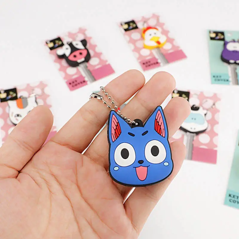 Симпатичные 1 шт. Силиконовое кольцо для ключей Кепки головных уборов с светильник брелок мультфильм