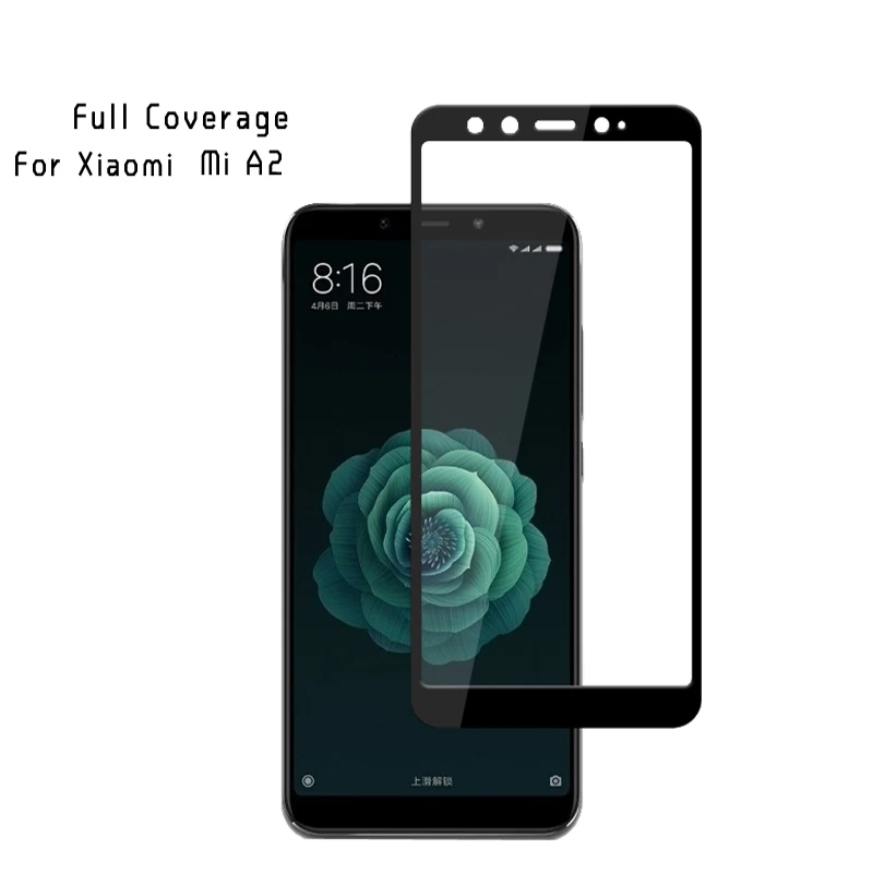 Закаленное стекло 9H для Xiaomi Mi A2 Lite чехол с полным покрытием Защитное A 1 2 A1 2A 1A