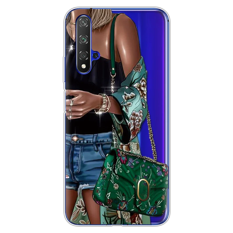 0clvhuab Модные черно-коричневые накладки для мамы и дочки, для huawei Honor 20, чехол s 6,2", мягкие чехлы из ТПУ для huawei Honor 20 Pro, чехол - Цвет: 0clvhuab