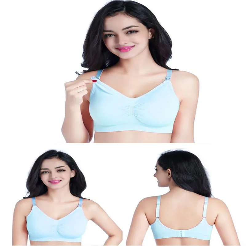

COttone Pregnant Women Bra Breathable Padded Nursing Bra Women Breastfeeding Removable Underwear Postpartum Feeding Bras