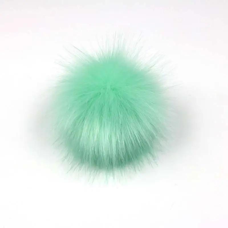 Mint Green 1 шт., искусственный помпон, помпон из искусственного лисьего меха 8 см, помпон из искусственного лисьего меха, помпон ручной работы, искусственный помпон для ключей, аксессуары для ключей - Цвет: Mint Green