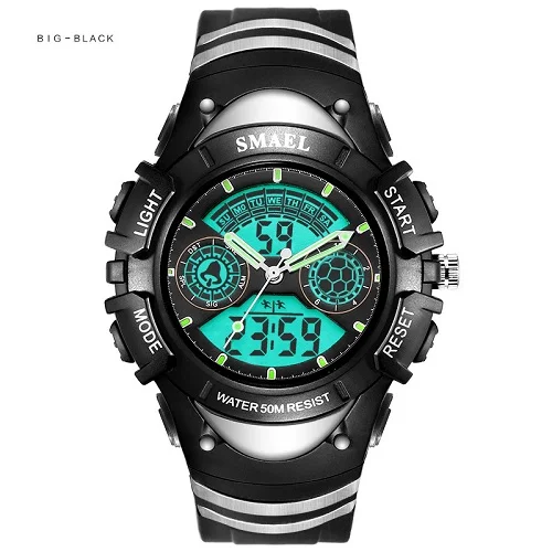 L Black SMAEL детский светодиодный дисплей цифровые часы 30 м водонепроницаемые детские спортивные часы многофункциональные электронные студенческие наручные часы для мальчиков и девочек - Цвет: L Black