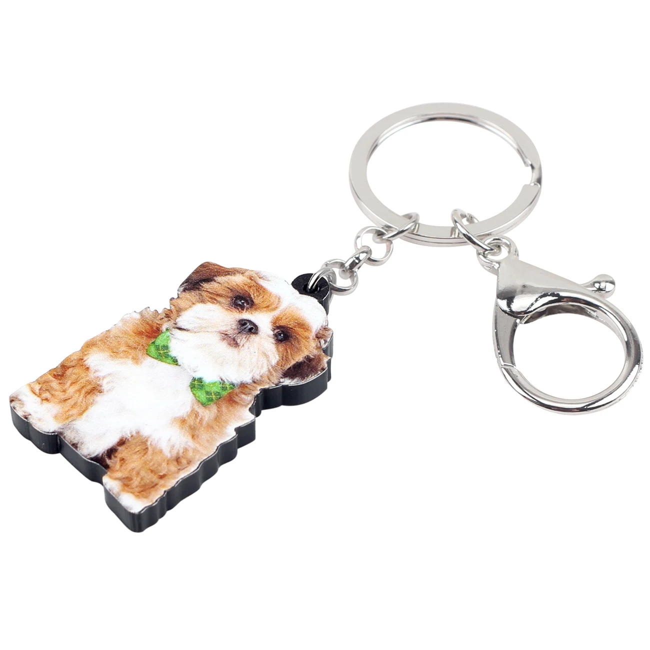 WEVENI акриловая китайская цепочка брелок для ключей Shih Tzu Dog ювелирные изделия с