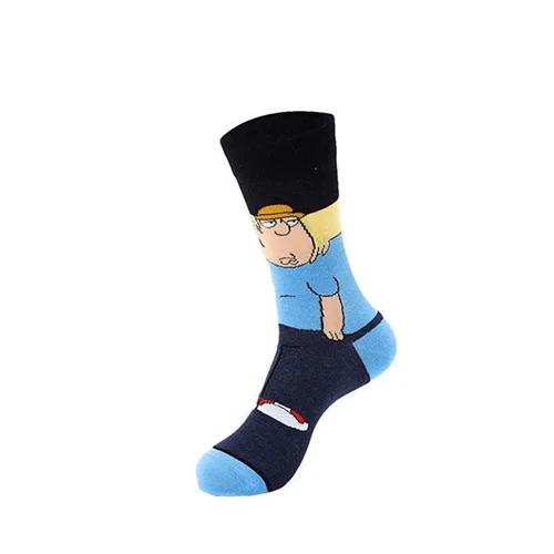 5 Funny fashion cartoon characters anime print unisex cotton socks colorful woman long socks novelty happy man crew socks - Цвет: 5