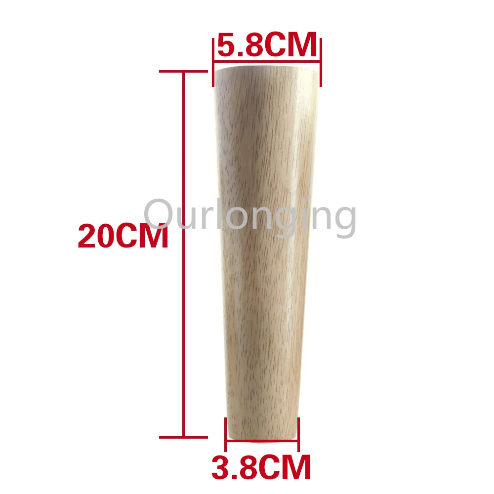 4 шт. натуральное дерево надежный 200x58x38mm деревянные ножки для мебели в форме