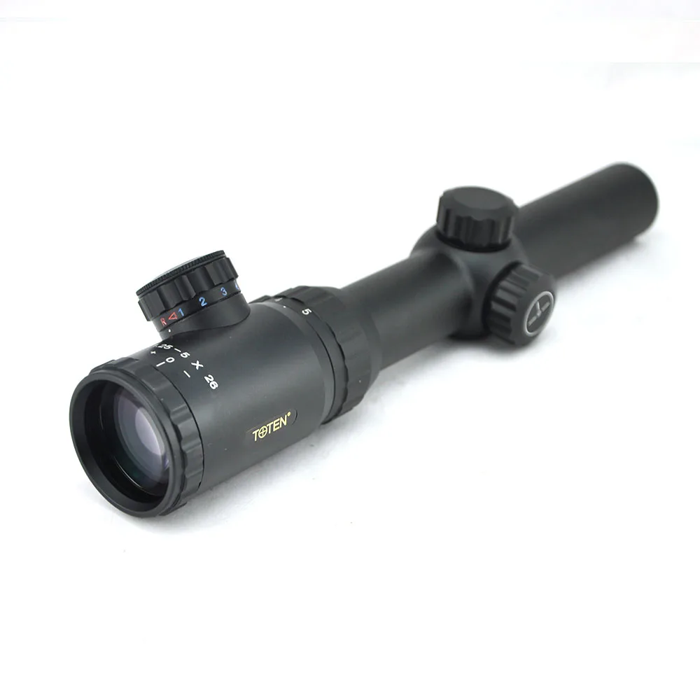 TOTEN 1,25-5x26 три Pin Dot прицелы 5 уровень красный/голубой подсветкой Снайпер Охота Airsoft оптика областей