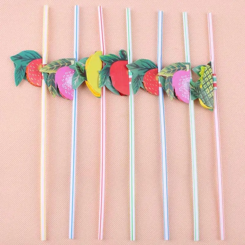 50 шт. красочные фрукты стиль соломинки лето ну вечеринку коктеила одноразовый