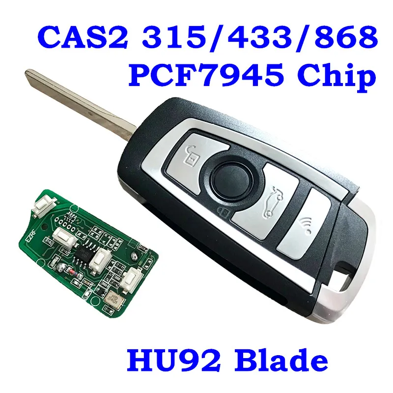 

Модифицированная флип-версия, 315 МГц, 433 МГц, 868MHzPCF7945, чип для BMW CAS2 1 3 5 6 серии E93 E60 Z4 X5 X3 HU92, лезвие, необработанное