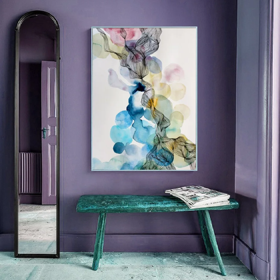 

MOdern Abstract Watercolor Wall Art Canvas Painting Bedroom Wall Prints Weed Gifts Posters Pictures Living Room Home Decoration