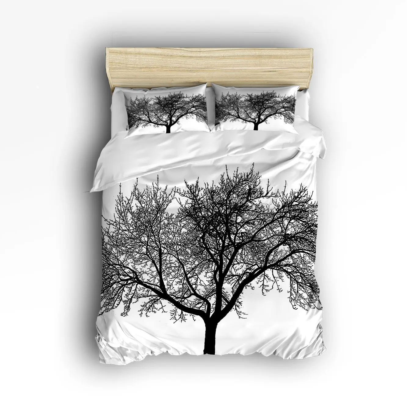 Full Size Bedding Set- Black Tree Duvet Cover Set Bedspread for Children/Kids/Teens/Adults 4 Piece | Дом и сад
