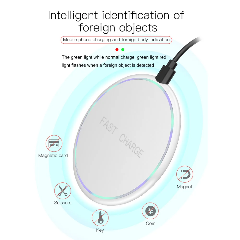 FDGAO 10 Вт Qi Беспроводное зарядное устройство для iPhone X XS Max XR 8 Plus QC 3,0 USB быстрая Беспроводная зарядка для samsung S8 S9 Xiaomi Mi 9