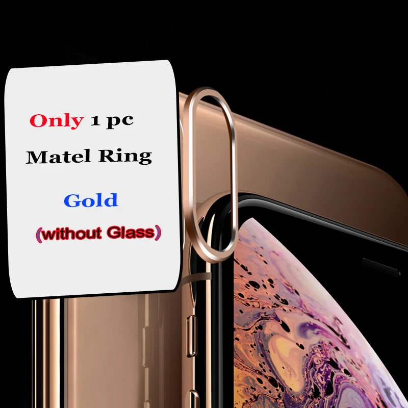 Gold Style 2 Metal Case on For iPhone X Camera Lens Screen Protector Bumper Cover for iPhone XS MAX XR XSMAX X 11 Pro Max Ring Tempered Glass - Цвет: Gold Style 2