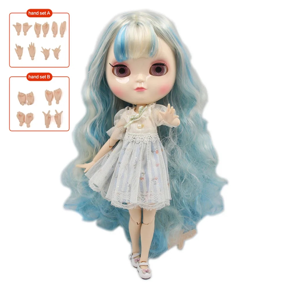 Cute ICY 1/6 joint body doll 30cm high Blue mixed gold long hair including hand set AB Gift for girls. No.BL6227/6025 | Игрушки и хобби