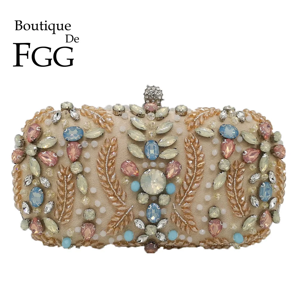 Boutique De FGG винтажные женские вечерние сумки с бисером, свадебные коктейльные женские сумки, металлическая Сумка-клатч на цепочке, сумки на плечо