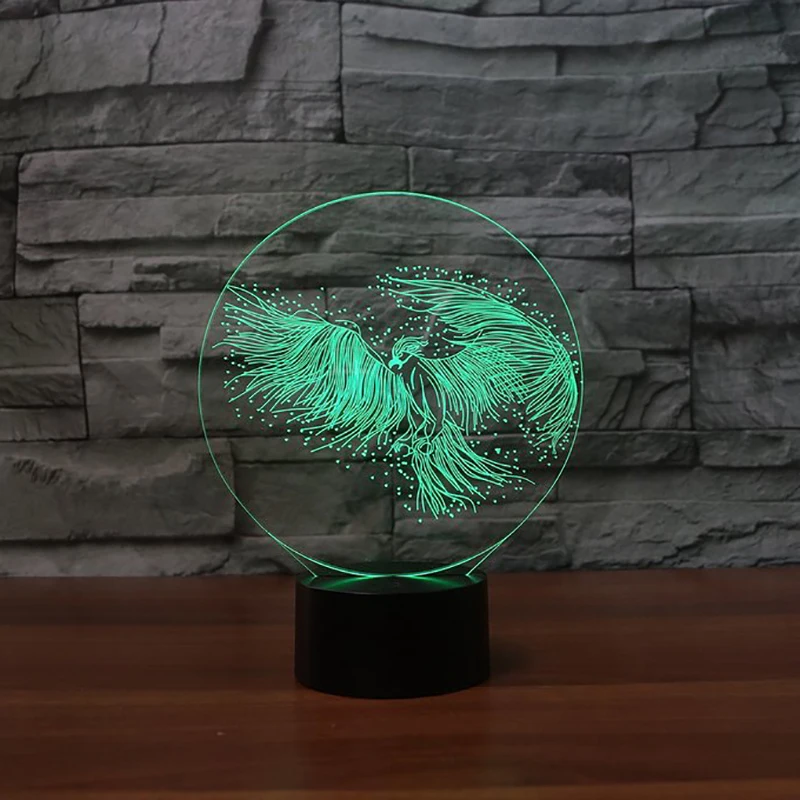 Creative USB 7 Colors Changing Parrot 3D LED Lamp Mood Bedroom Bedside Desk Luminarias Night Light Gift Lighting Bird Decor | Лампы и