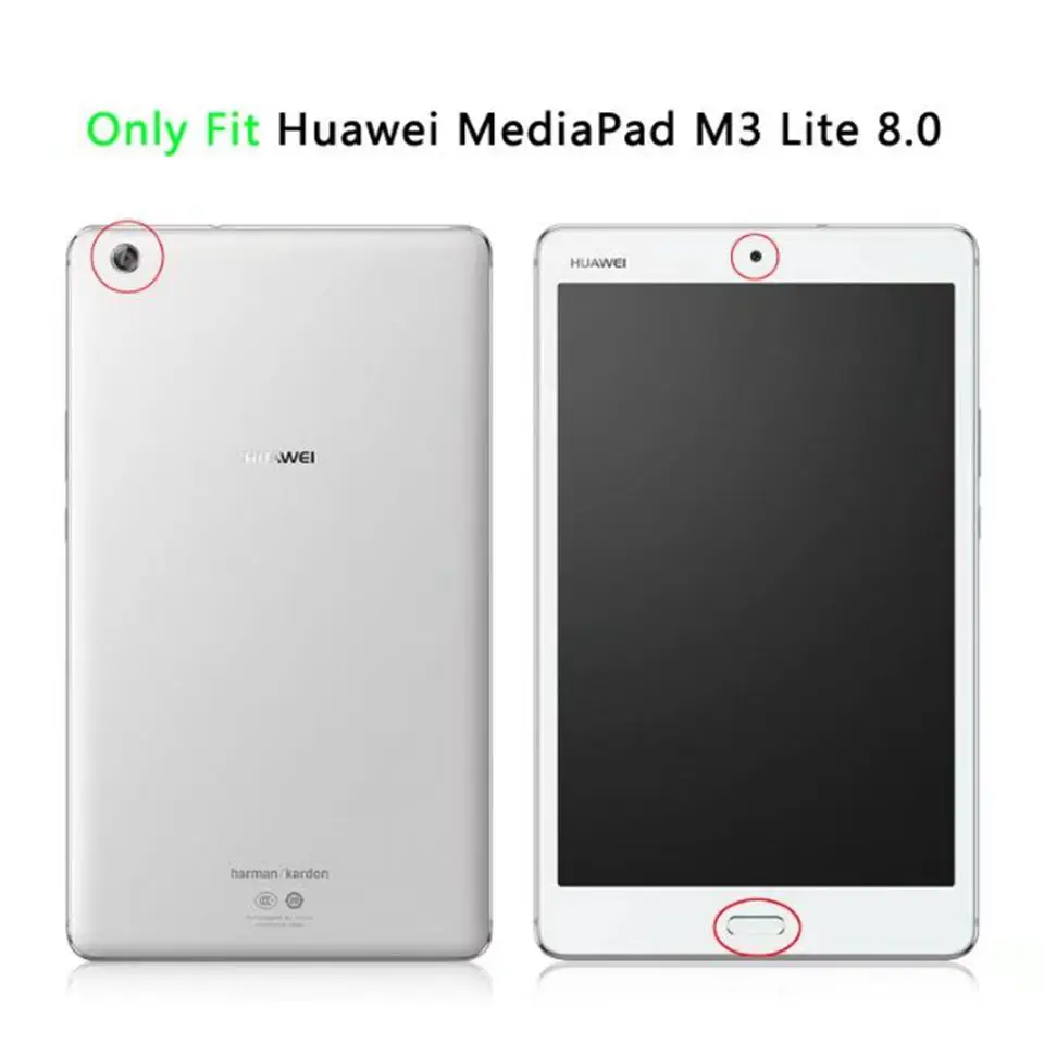 Магнитный смарт-чехол из полиуретановой кожи в виде ракушки для huawei MediaPad M3 Lite 8,0 CPN-W09/L09 8," чехол для планшета+ пленка+ ручка