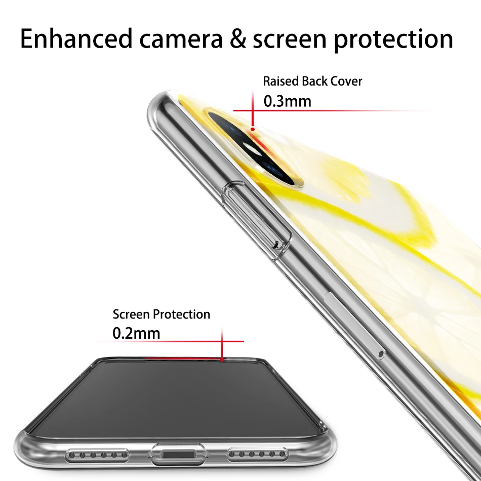 KJOEW летний арбузный лимонный чехол для iPhone X XS XR Xs Max мягкий TPU Прозрачный задний