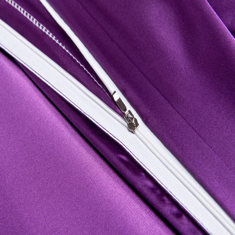 Комплект постельного белья фиолетового и цвета из 100% искусственного шелка