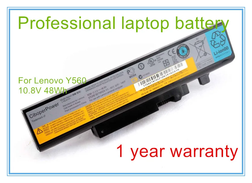 

Original Battery for B560 V560 Y560 Y460 batteries L09S6D16 L09L6D16 L09N6D16 48Wh