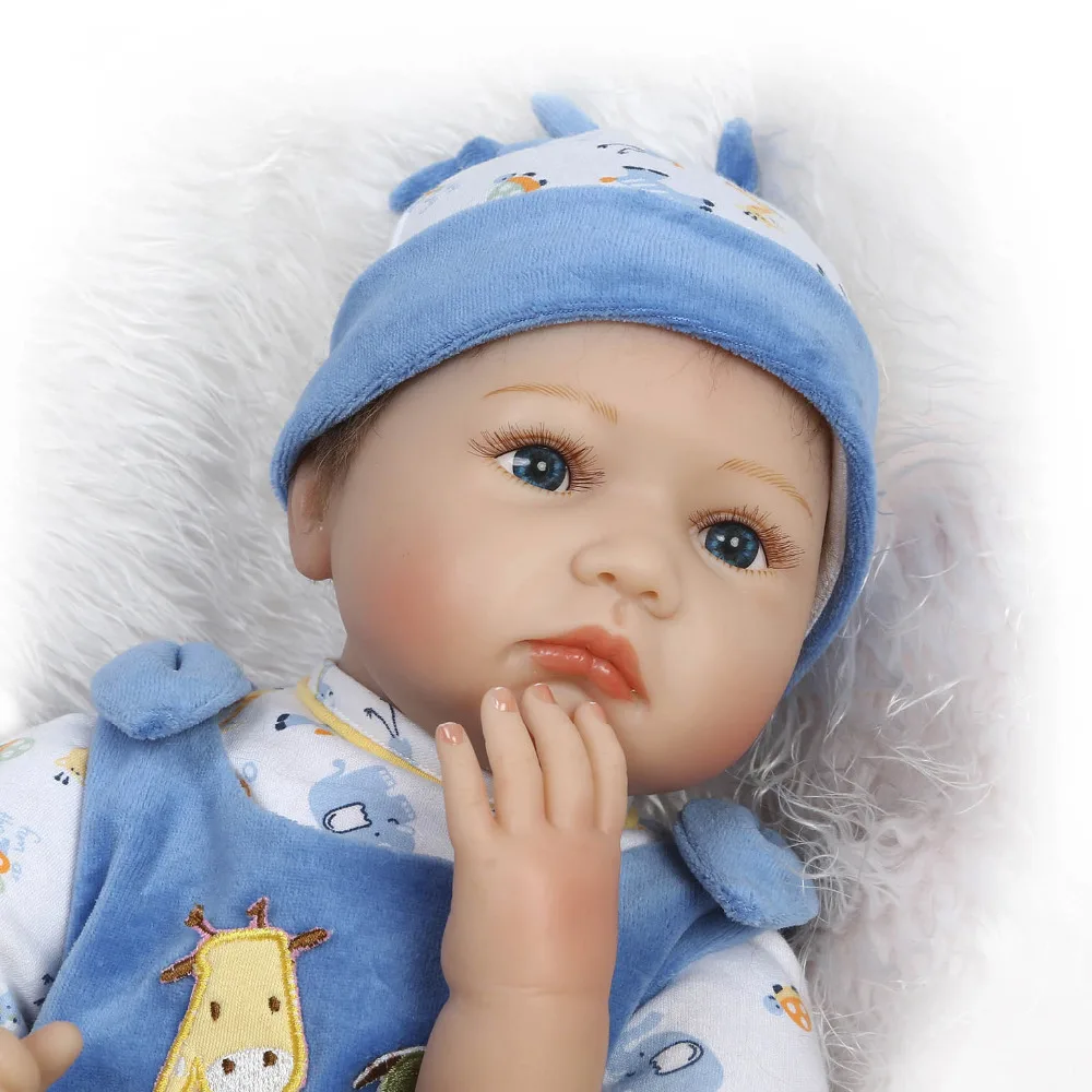 Nicery 20-22 дюймов 50-55 см Bebe Кукла реборн Мягкий Силиконовый мальчик девочка игрушка реборн кукла подарок для детей синяя одежда