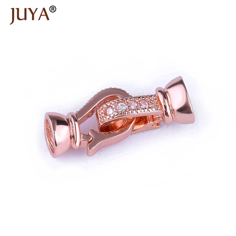 rose gold Принадлежности для ювелирных изделий Медь чешские Камни КРУГЛЫЙ и Бесконечность застежками Крючки DIY жемчуг цепочки ожерелья брасле,застёжка для браслета,ювелирная фурнитура - Цвет: rose gold