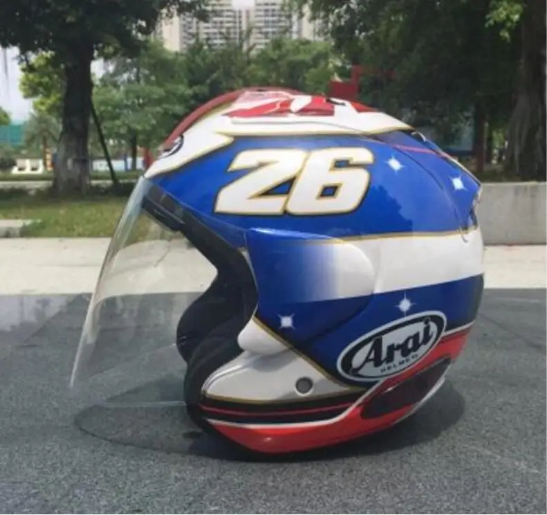 2019 ARAI двойной Применение мотоциклетный шлем в виде черепа Новинка Ретро полушлем - Фото №1