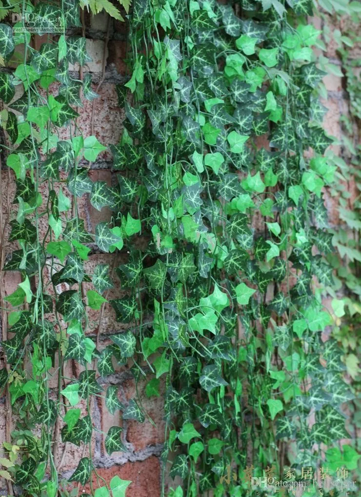 online 2.5 M Longo Simulação Rattan Trepadeiras De Hera Virginia Creeper Verde Folha De Seda Artificial Decoração Da Parede Decoração Da Sua Casa