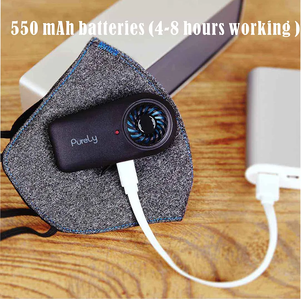 Xiaomi чисто анти-загрязняющая воздушная маска с PM2.5 550mAh Battreies перезаряжаемый фильтр с вентилятором для спорта для мужчин и женщин
