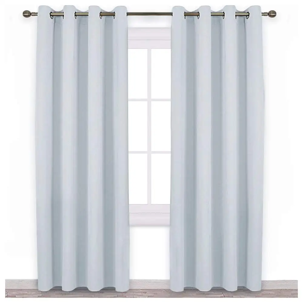 Greyish White Однотонные затемненные занавески s для гостиной, спальни, оконные шторы, готовые занавески, современные черные занавески - Цвет: Greyish White