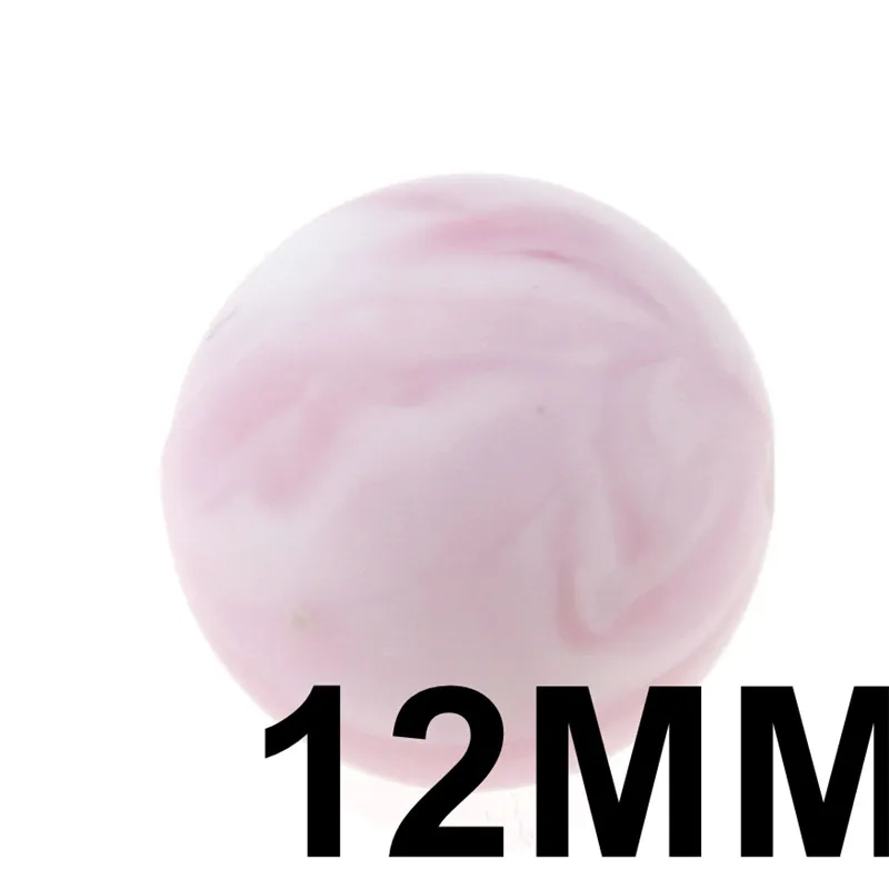 70 Marble pink 20 шт. металлический Мраморный Круглый 12-15 мм силиконовый для детей для прорезывания зубов Teether Bead BPA свободное вскармливание жевательный круглые силиконовые бусы Diy - Цвет: 70 Marble pink