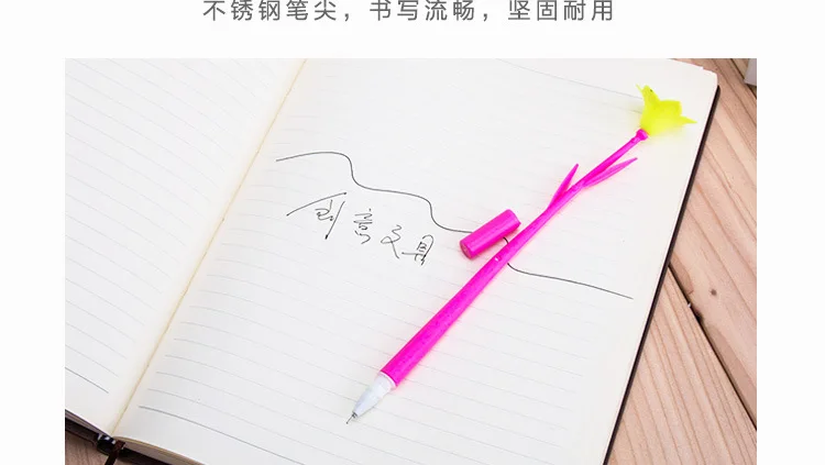 24 Pcs The Korean Creative Office Stationery Cute Flower Pen Plant Soft Glue Silicone Neutral Stationary | Канцтовары для офиса и