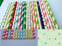 wholesale 1000 packs25000 pcs 120 designs of 7 75 paper straws biodegradable paper drinking straws in opp packaging