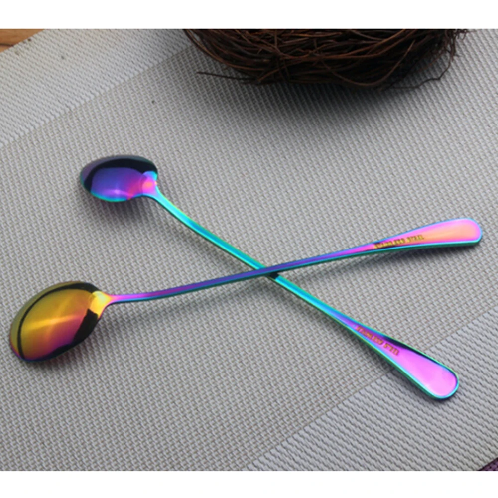 6 шт. Нержавеющая сталь ложка творческий Кофе Мороженое Конфеты Teaspoon Кухня сад