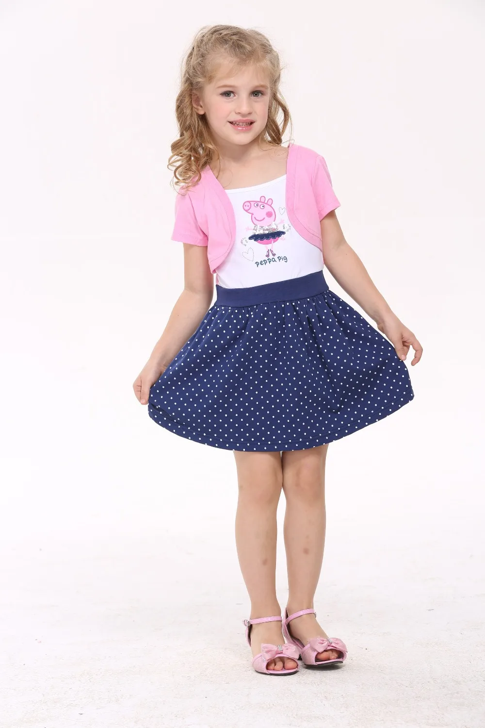 Nova Kids 5Piece/Lot2014 New Summer Peppa Pig Baby Girl H4371 Wear Cotton Floral Causal Dresses | Детская одежда и обувь