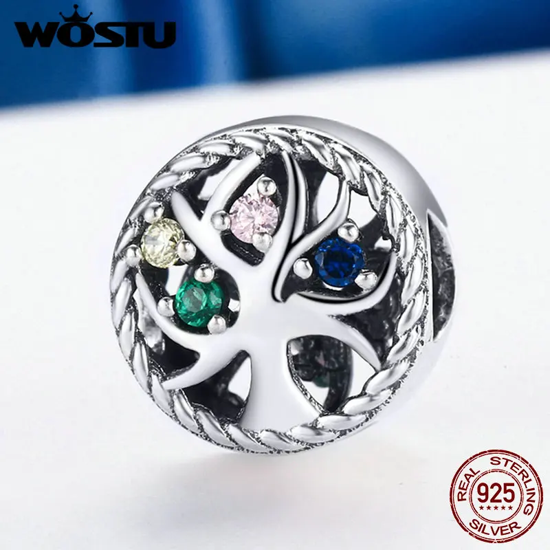 WOSTU новый дизайн Стерлинговое Серебро 925 пробы древо жизни бусины подходят к