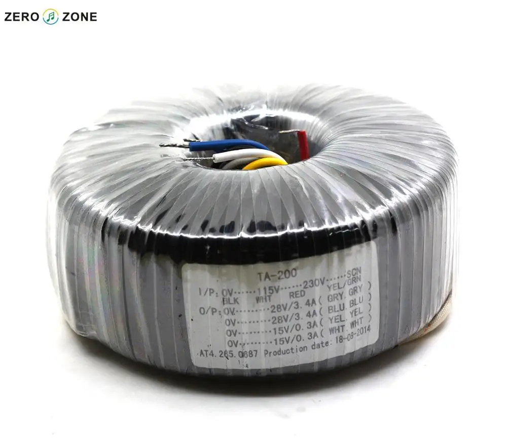 GZLOZONE TA 200 Вт тороидальный трансформатор 200VA двойной 28V + 15В Питание