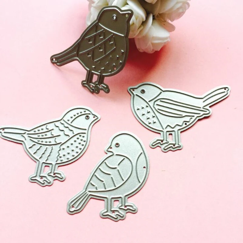 YLCD239 4 шт. металлические Вырубные штампы в виде птиц для бриллиантовой тисненой