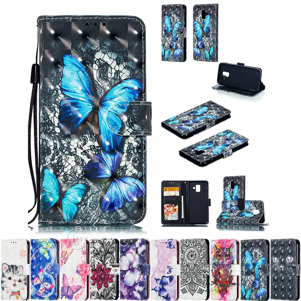 3D чехол кошелек для Samsung Galaxy A6 2018 A600 A600FN силиконовый флип фото рамки телефона SM