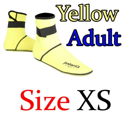 XS Yellow 3 мм Неопреновая Обувь для подводного плавания, носки для подводного плавания, пляжные ботинки, гидрокостюм, предотвращающий появление царапин, согревающий, нескользящий, для зимнего плавания - Цвет: XS Yellow