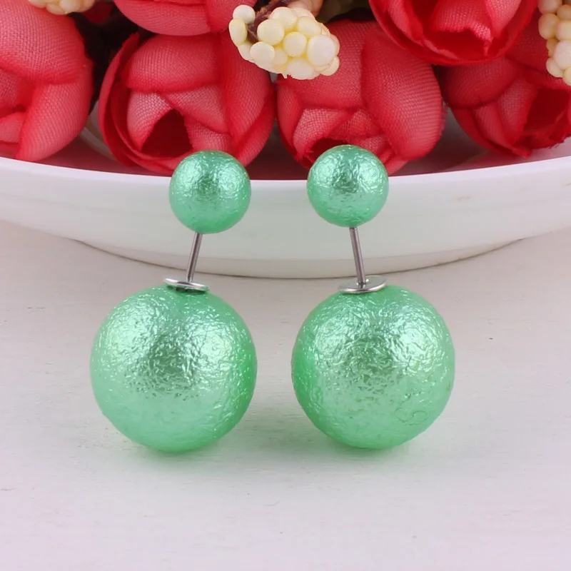 9 цветов Лидер продаж классические складчатые двухсторонние жемчужные серьги