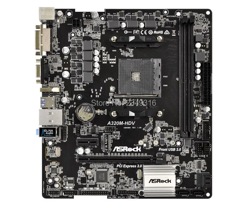 A320 AM4 материнская плата для ASRock A320M-HDV системная плата USB3.1 M.2 DDR4