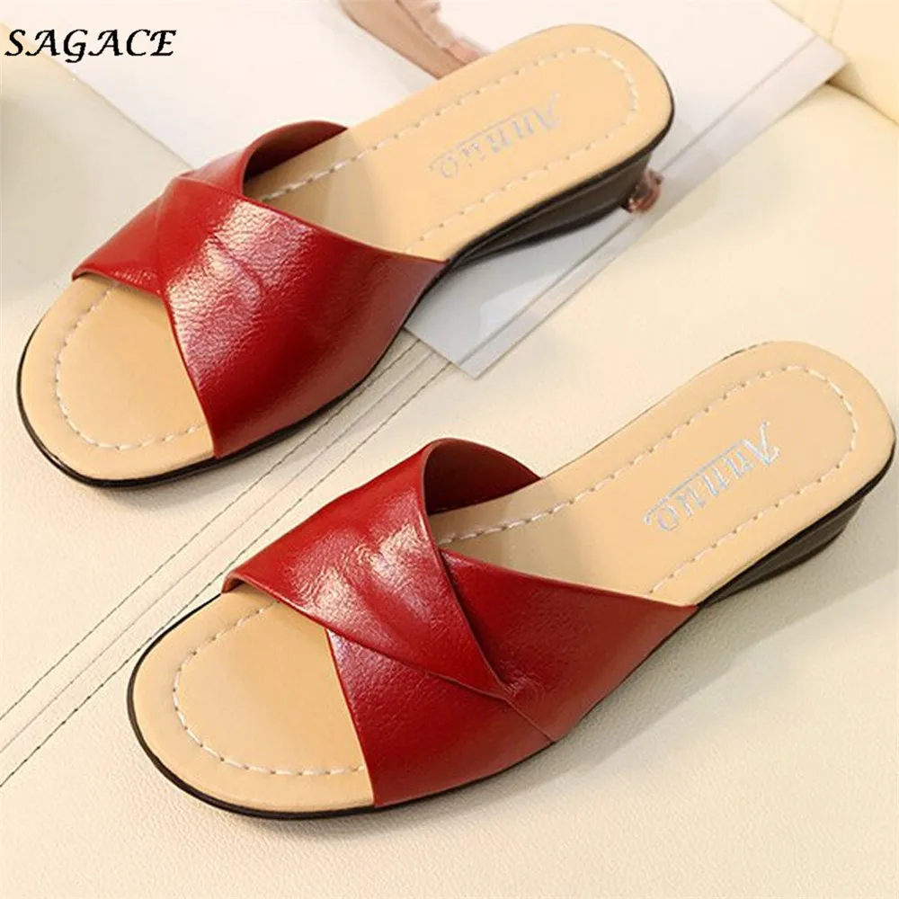SAGACE/обувь в стиле ретро женские летние шлепанцы из искусственной кожи пляжные на