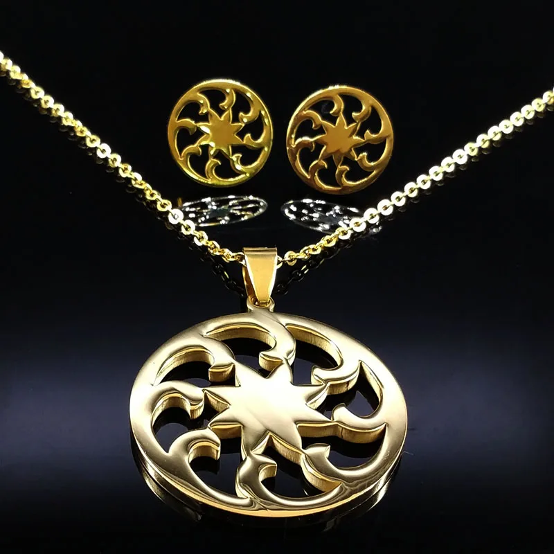 2021 Дубай золотые Цвет комплект ювелирных изделий из нержавеющей стали ювелирные