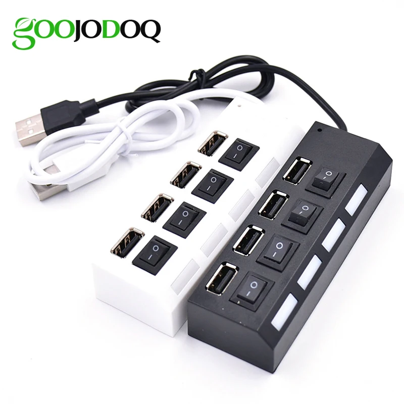 Тонкий 4 Порты USB Hub 2 0 переключатель концентратор высокой Скорость