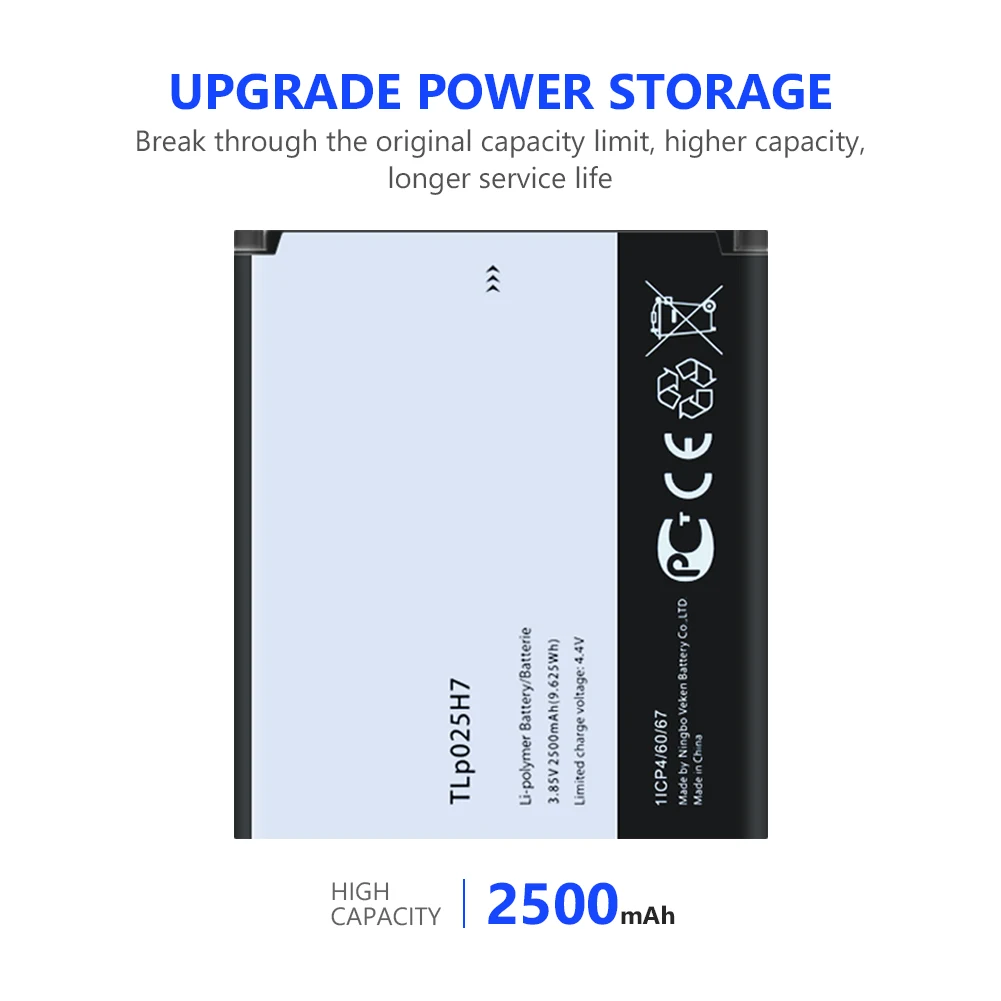 2500 мАч батареи для мобильного телефона TLp025H7 Alcatel One Touch POP 4 OT 5051X 5051D 5051J 5051M Lipo