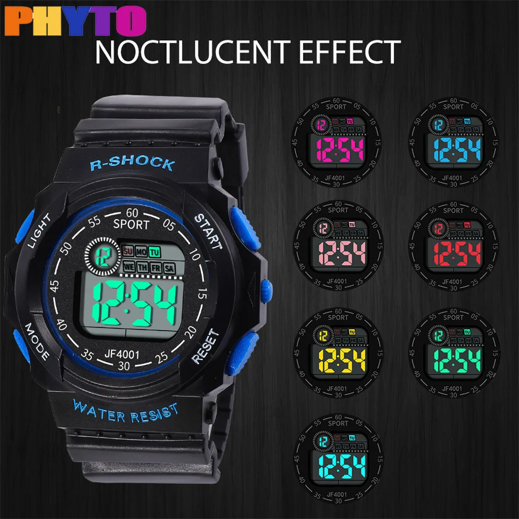 Модные Повседневные Брендовые мужские часы PHYTO с цифровым пластиковым ремешком
