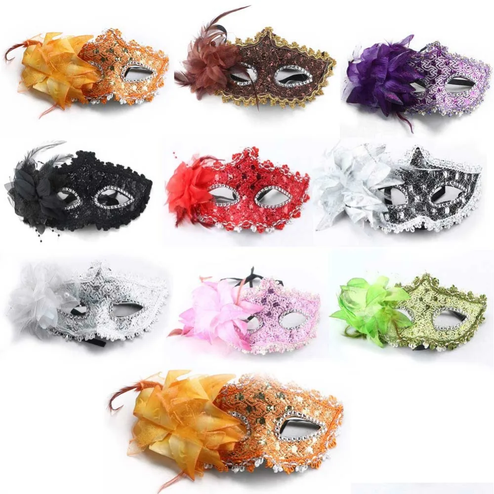 Женские вечерние маскарадные маски роскошные с перьями павлина Маскарадная