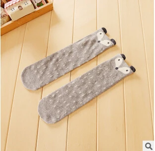 grey 30cm 5 пар, унисекс, для маленьких девочек и мальчиков, Гольфы с рисунком лисицы детские носки с забавными персонажами из мультфильмов 2 цвета meias infantil - Цвет: grey 30cm